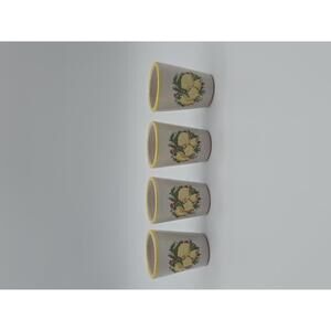 Vintage Italian Set of 4 Ceramic Limoncello Handpainted Glasses